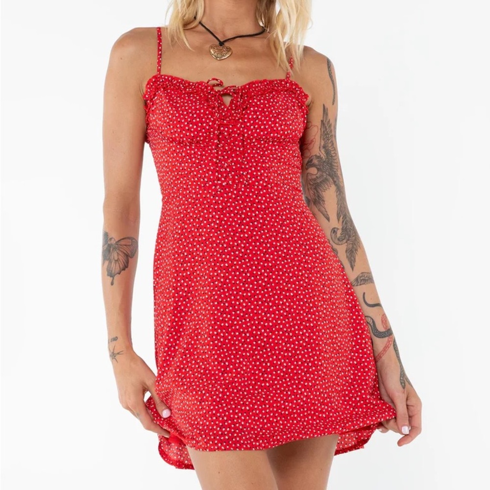 Red heart mini dress